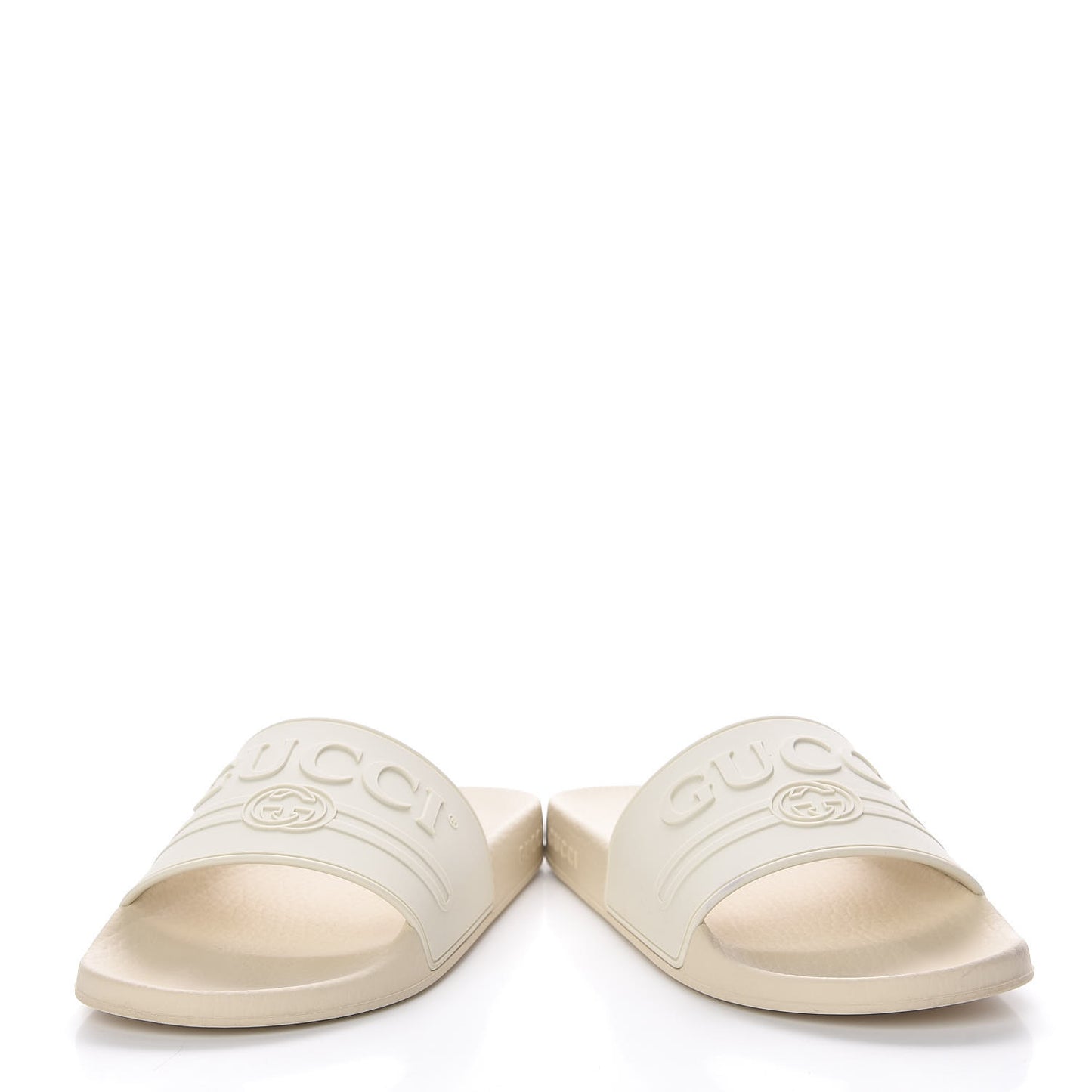 Rubber Womens Logo Slide Sandals 38 Off White