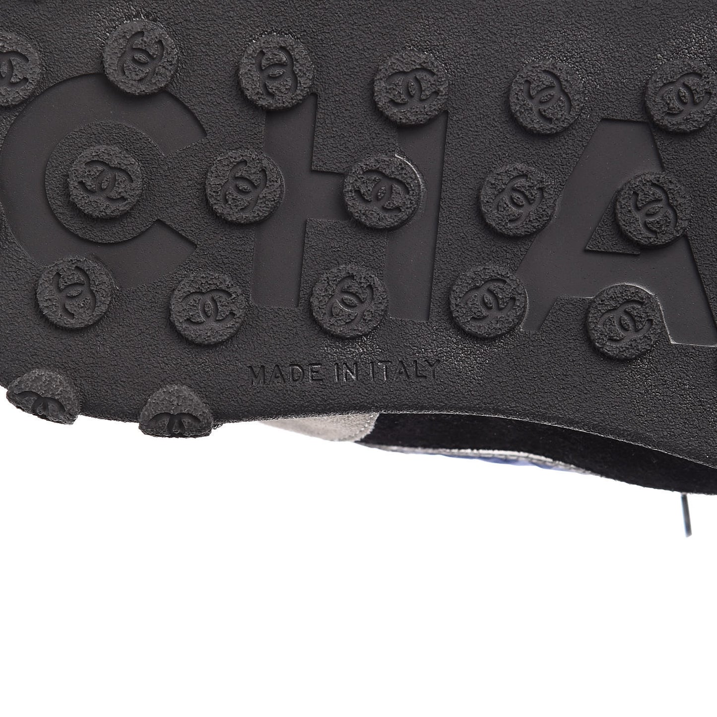 Nylon Calfskin CC Sneakers 40 Blue Black Grey