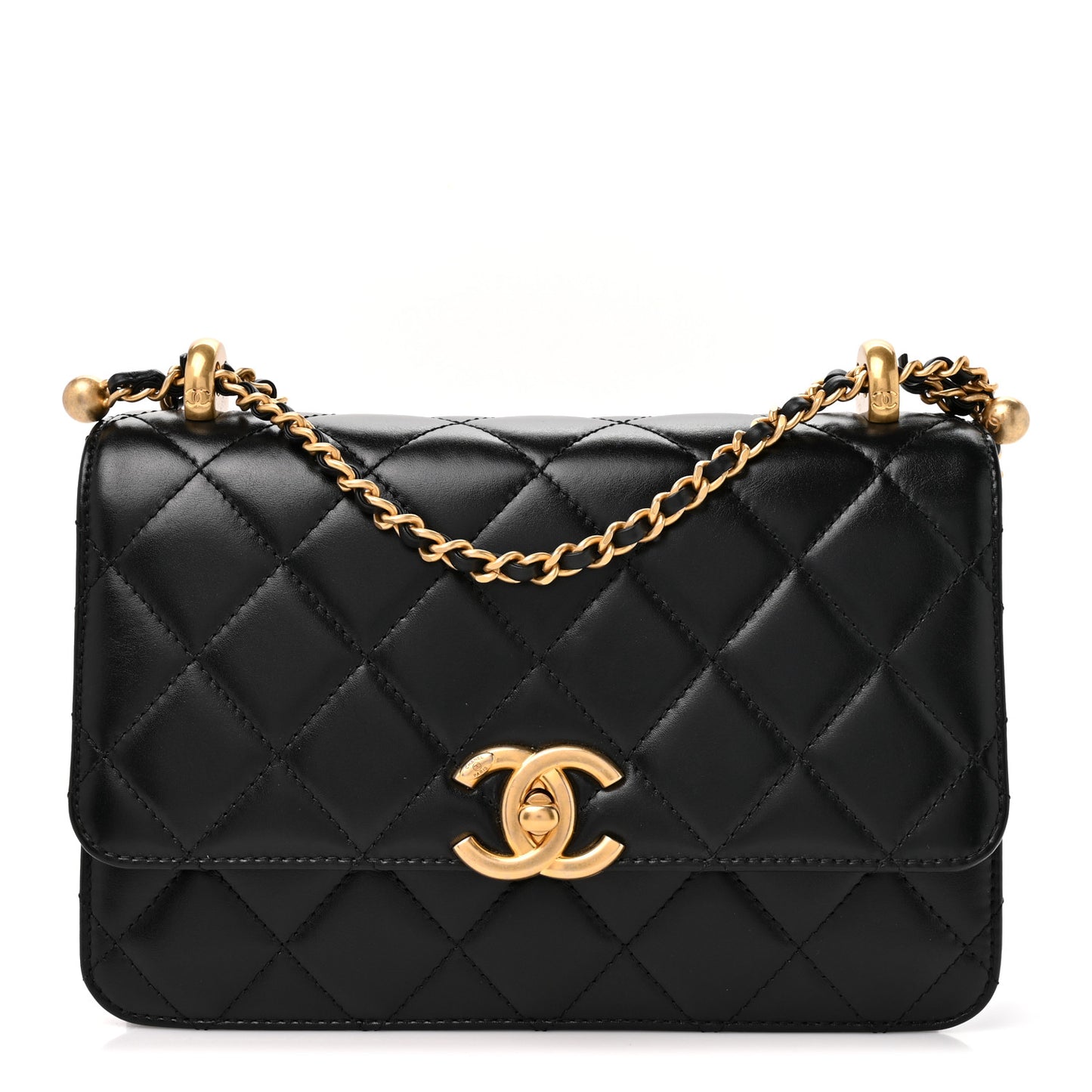 Calfskin Quilted Perfect Fit Flap Black