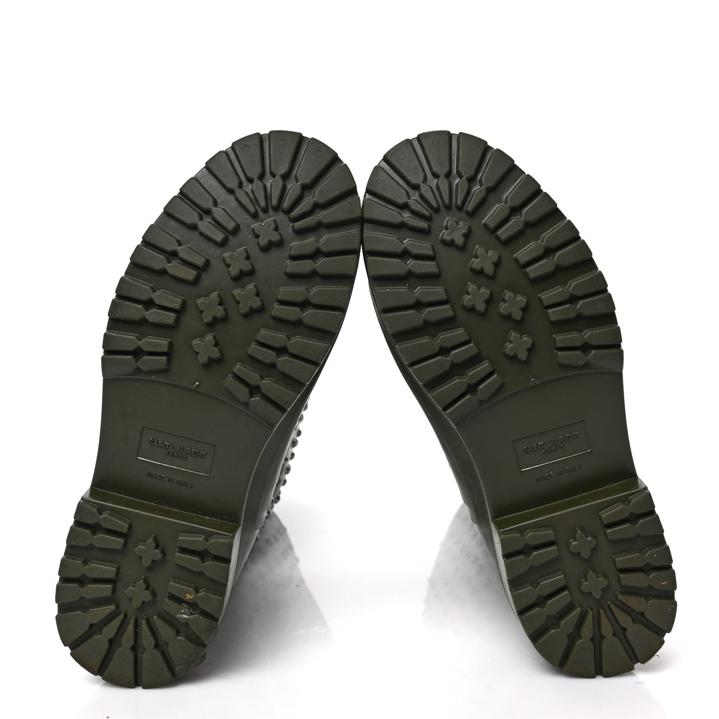 Rubber Studded Festival Rain Boots 38 New Kaki Fonce