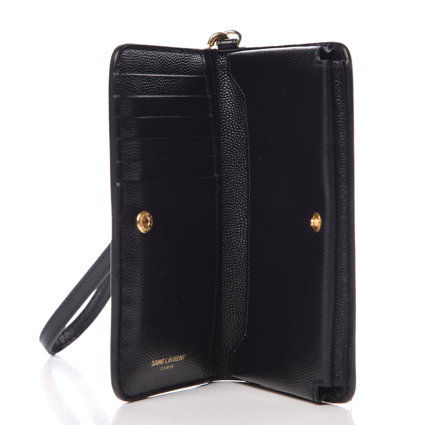 Grain De Poudre Matelasse Monogram Phone Wallet Black