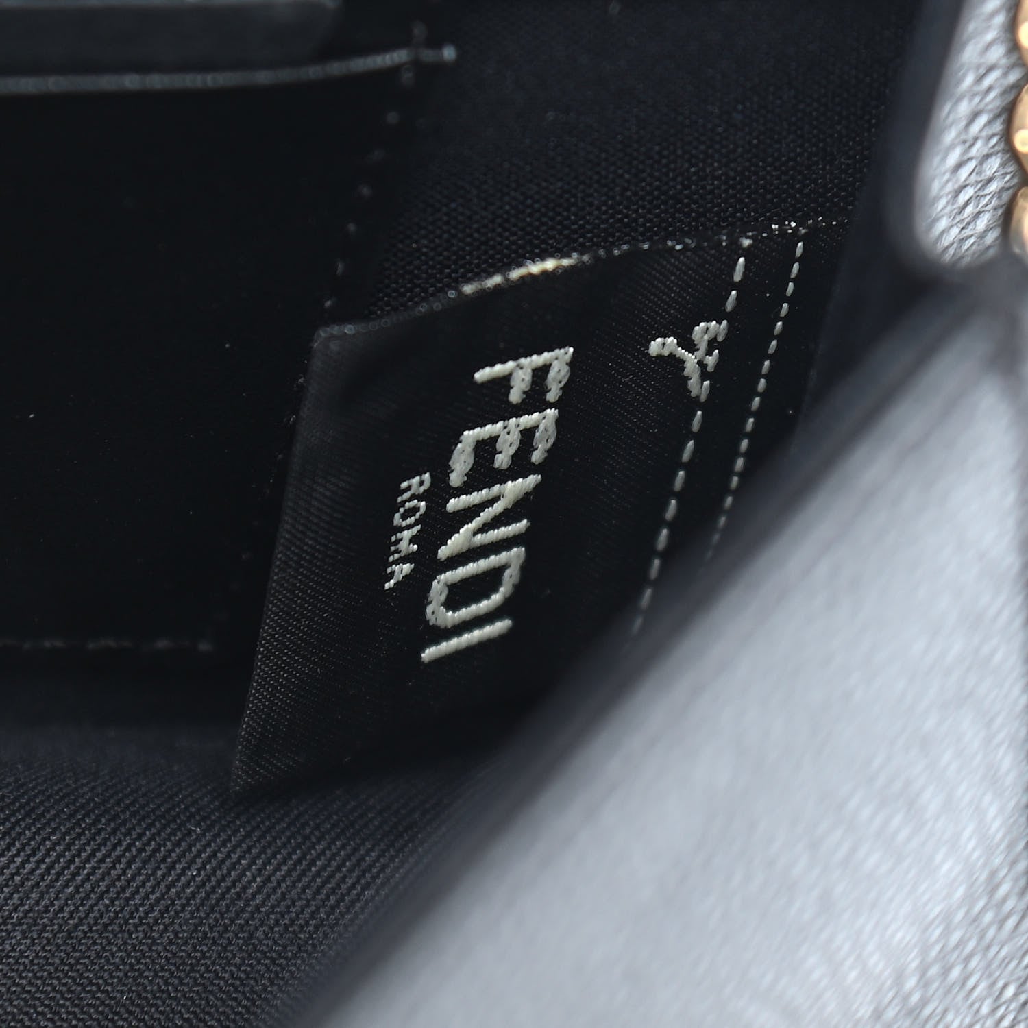 Fendi Vitello Cruise F is Fendi Bi-Color FF 1974 Embossed Envelope Belt Bag Maya Black 6 of 8