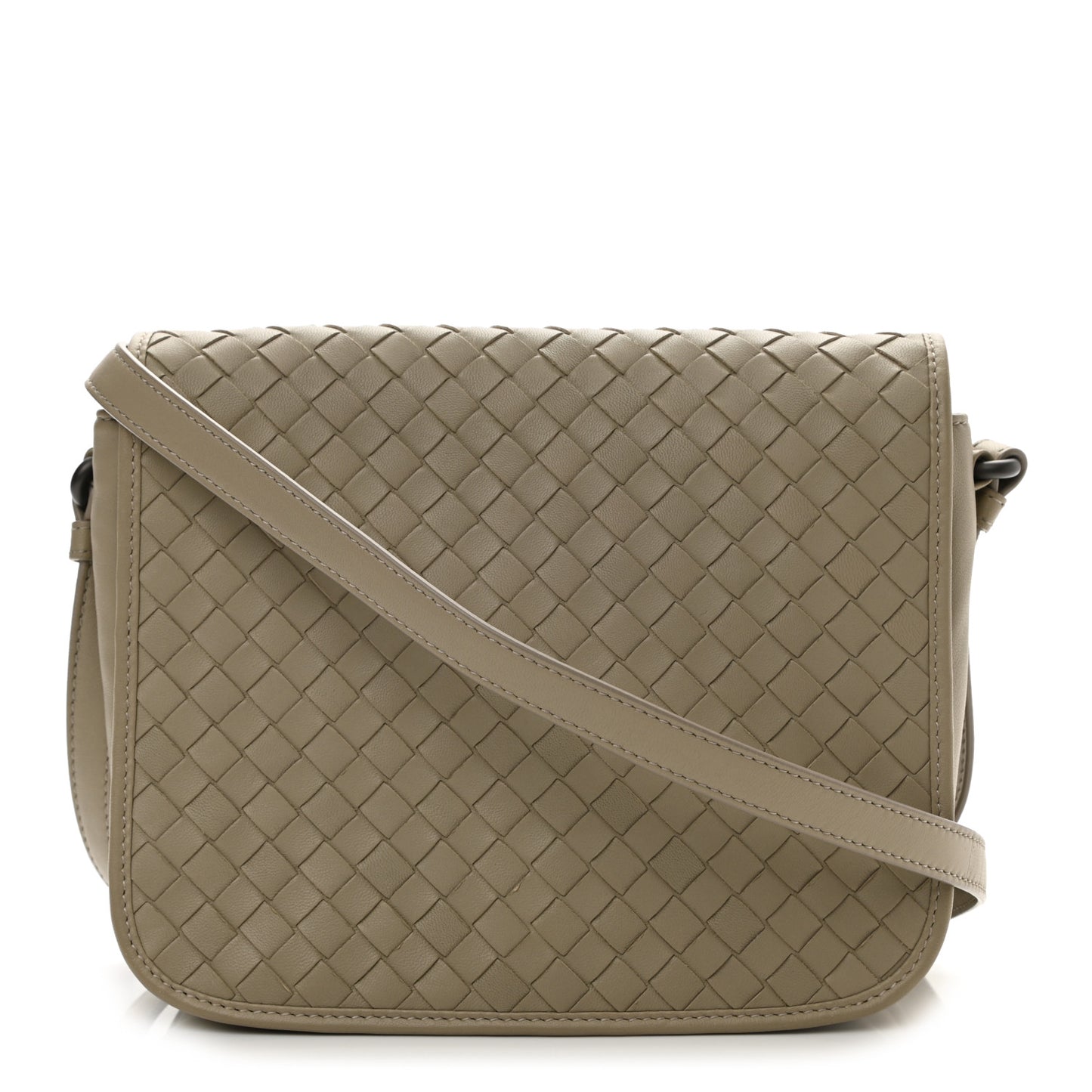 Nappa Intrecciato Mini Flap Crossbody Porridge