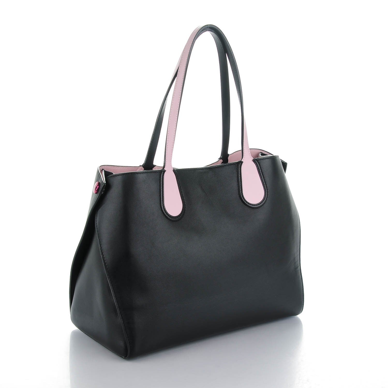 Christian Dior Calfskin Small Addict Shopping Tote Black Pink 3 of 8