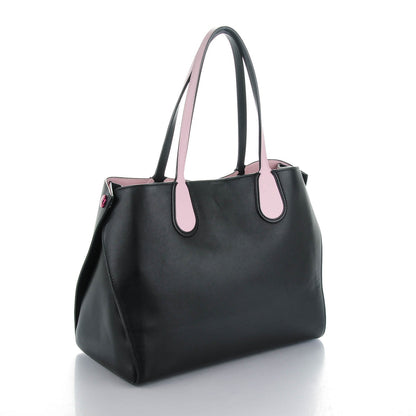 Christian Dior Calfskin Small Addict Shopping Tote Black Pink 3 of 8