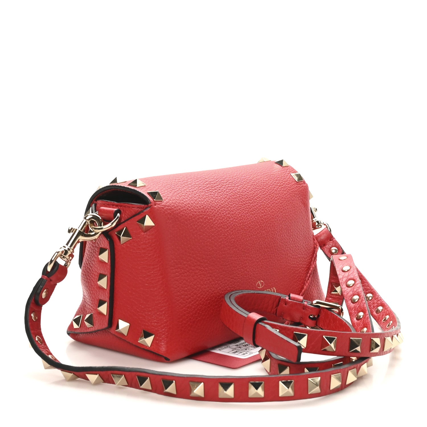Valentino Garavani Pebbled Calfskin Mini Rockstud Crossbody Bag Rouge Pur 3 of 9