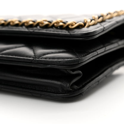 Chanel Lambskin Quilted Chain Around Wallet On Chain WOC Black 11 of 13