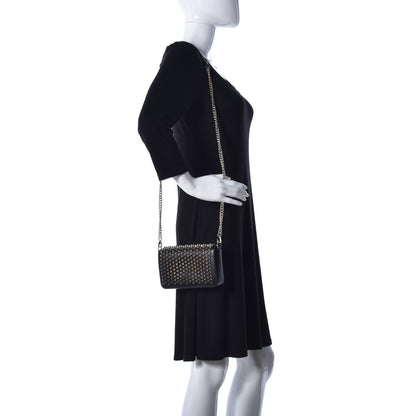 Christian Louboutin Calfskin Spiked Zoompouch Crossbody Black 2 of 14