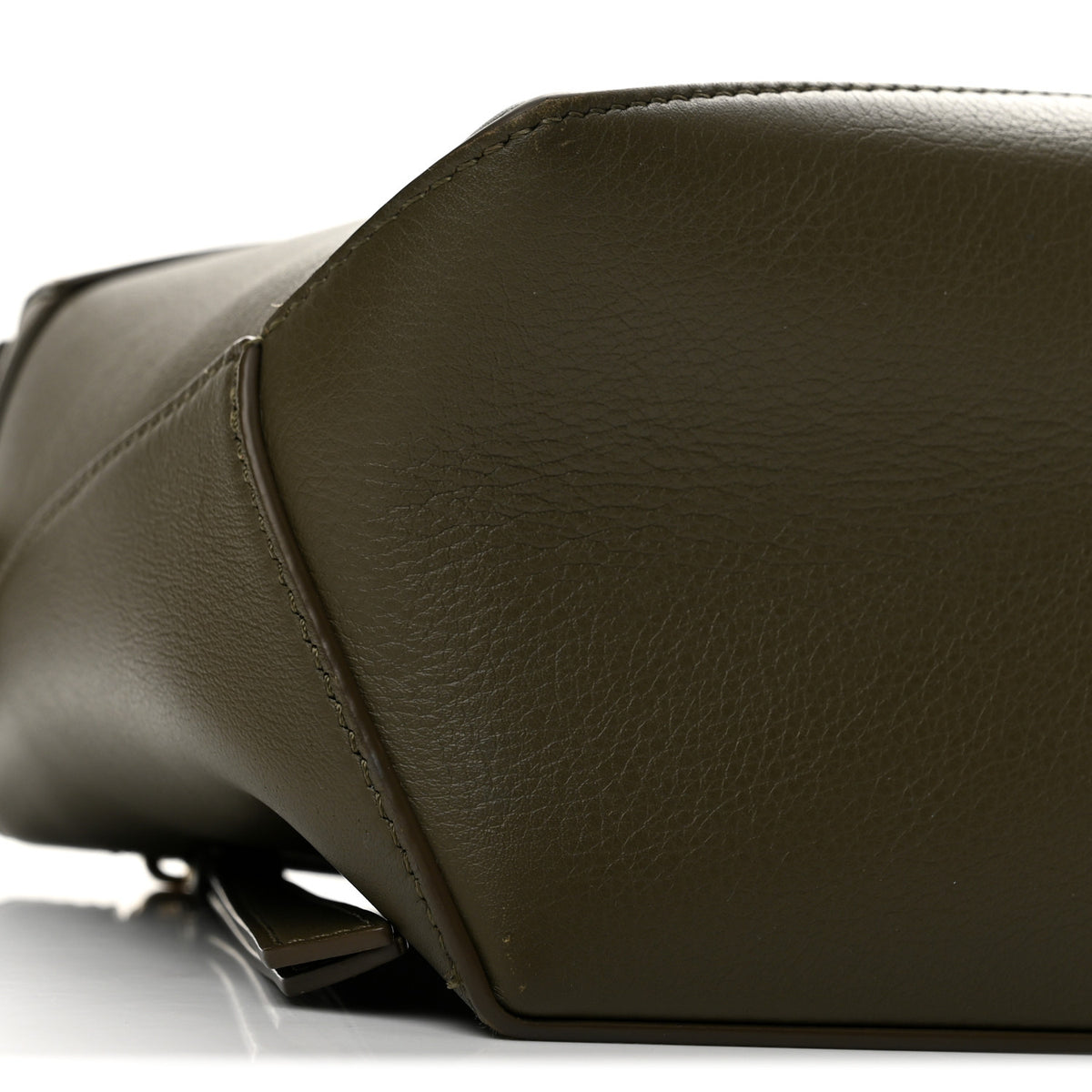 Calfskin Small Puzzle Edge Bag Dark Khaki Green