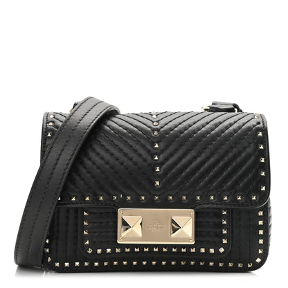 Valentino Garavani Lambskin ZiggyStud Rockstud Convertible Crossbody Belt Bag Black 1 of 10