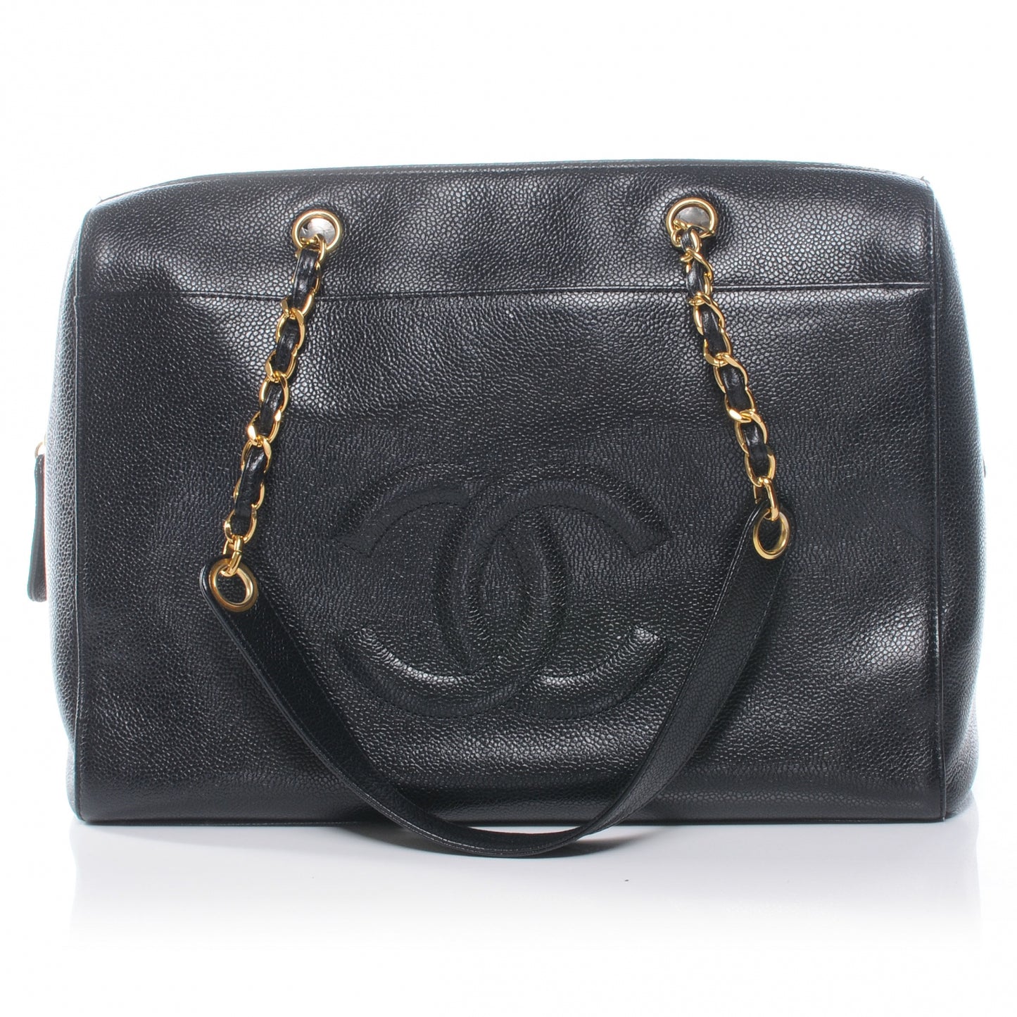 Caviar Large CC Shoulder Bag Black