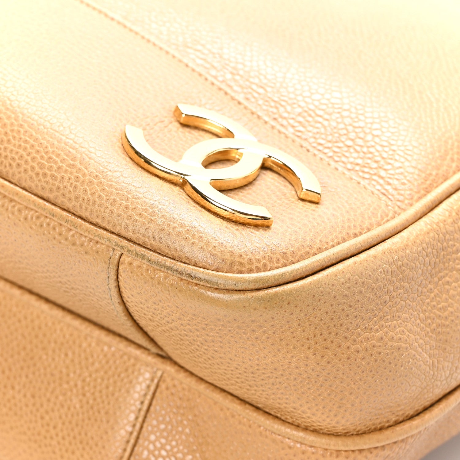 Chanel Caviar CC Shoulder Bag Beige 12 of 13