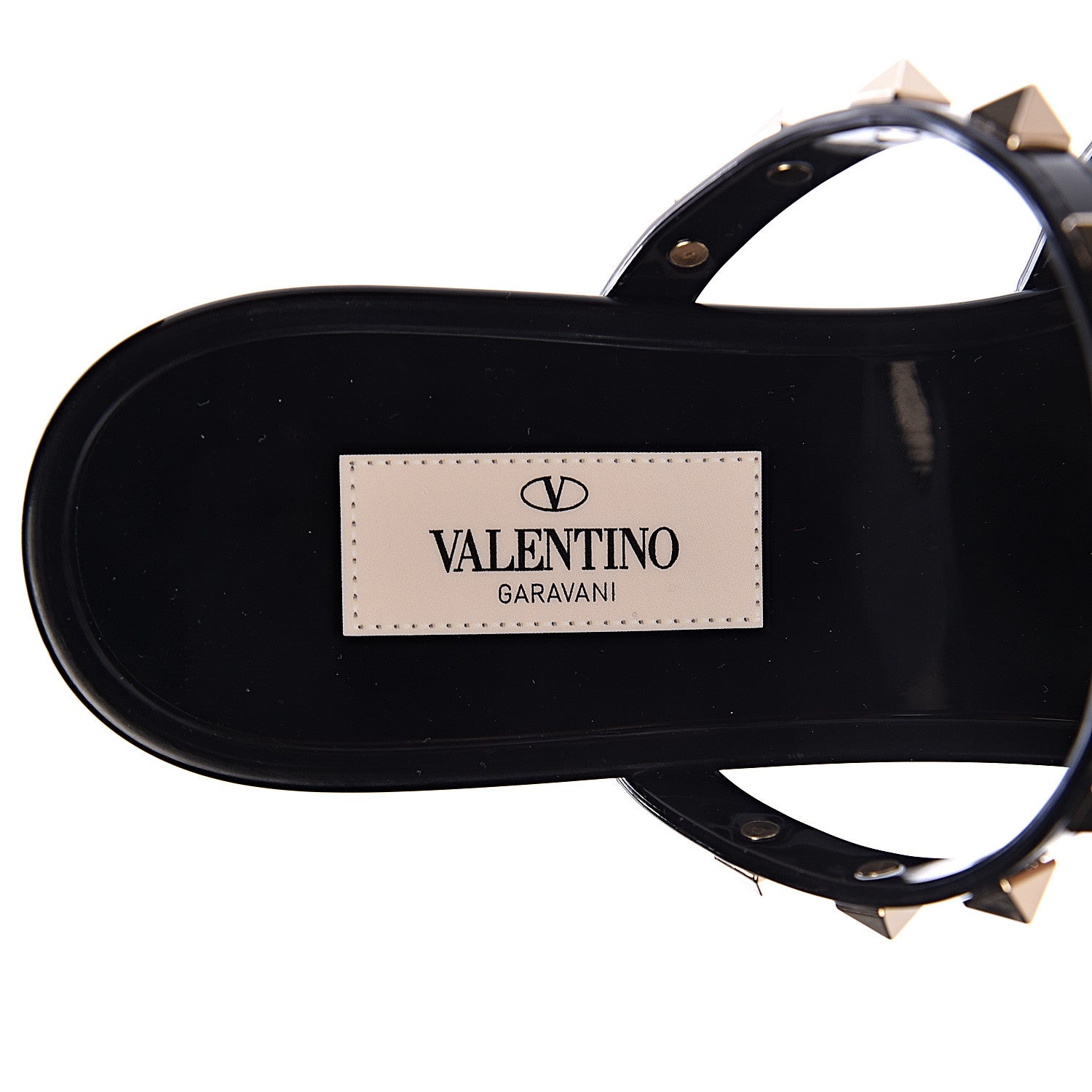 Valentino Garavani PVC Jelly Rockstud Caged Flat Thong Sandals 38 Black 6 of 9