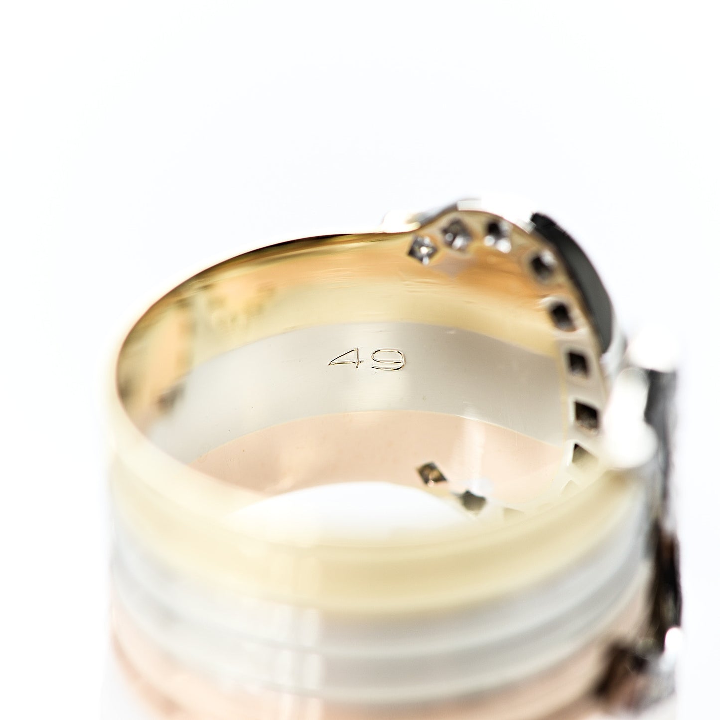 18K Pink Yellow White Gold Diamond C De Ring 49 4.75
