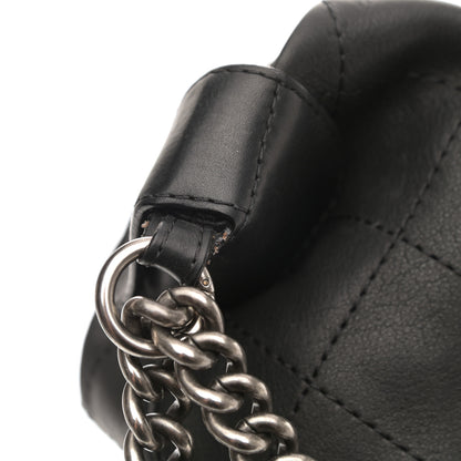 Chanel Calfskin Stitched Double Zip Hobo Black 11 of 14