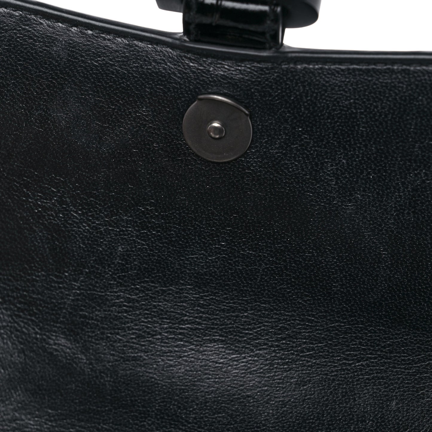 Shiny Calfskin Monochrome Crocodile Embossed Hourglass Top Handle Bag XS Black
