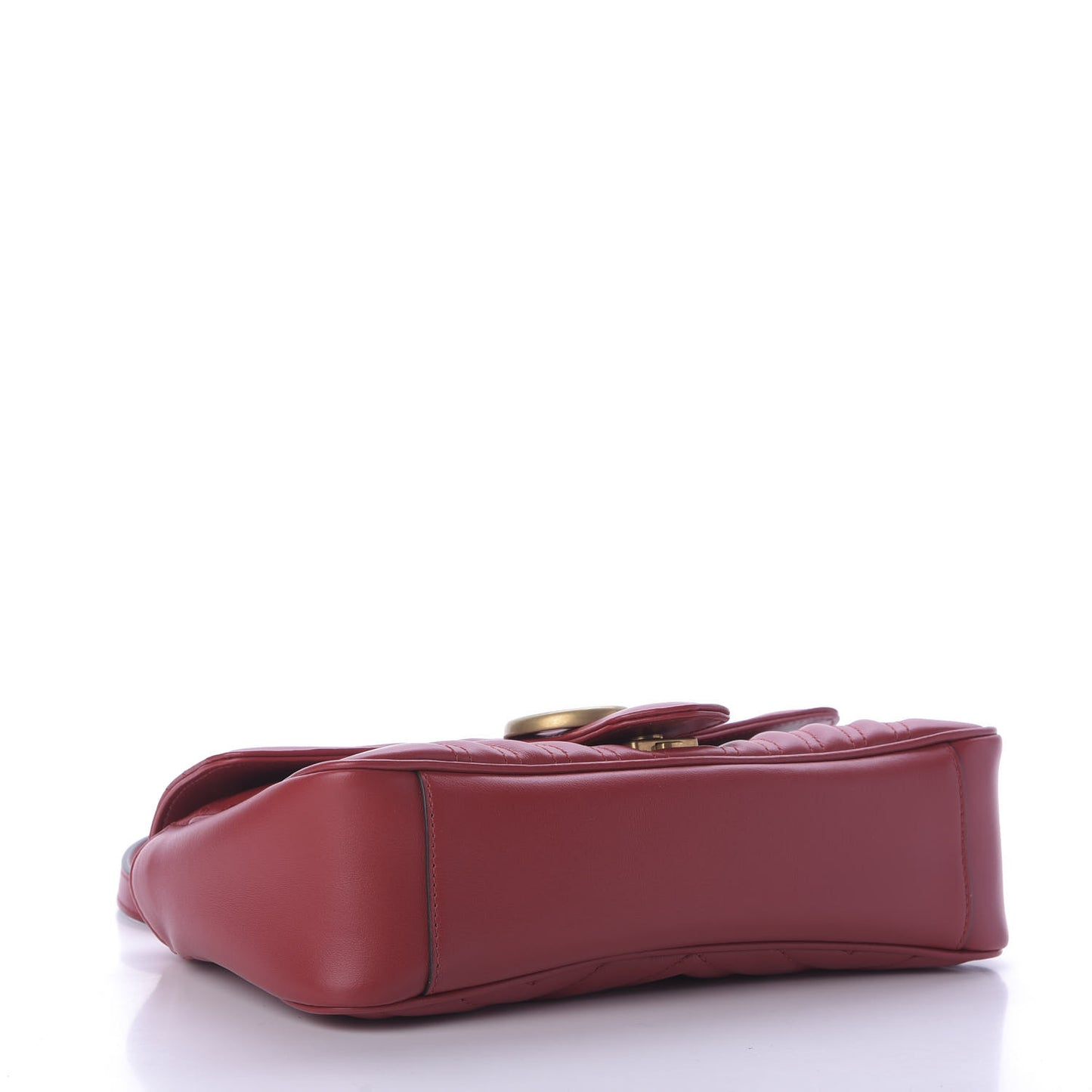 Calfskin Matelasse Small GG Marmont Shoulder Bag Hibiscus Red
