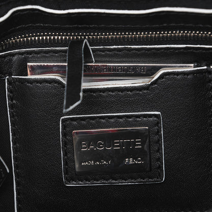 Fendi Vitello Dolce Elite Monster Eyes Bi-Color Baguette Black Yellow 6 of 8