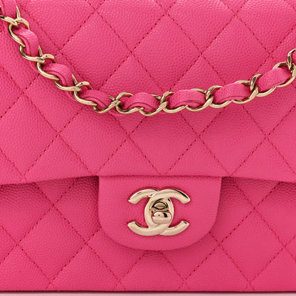 Chanel Caviar Quilted Medium Double Flap Rose 8 of 11