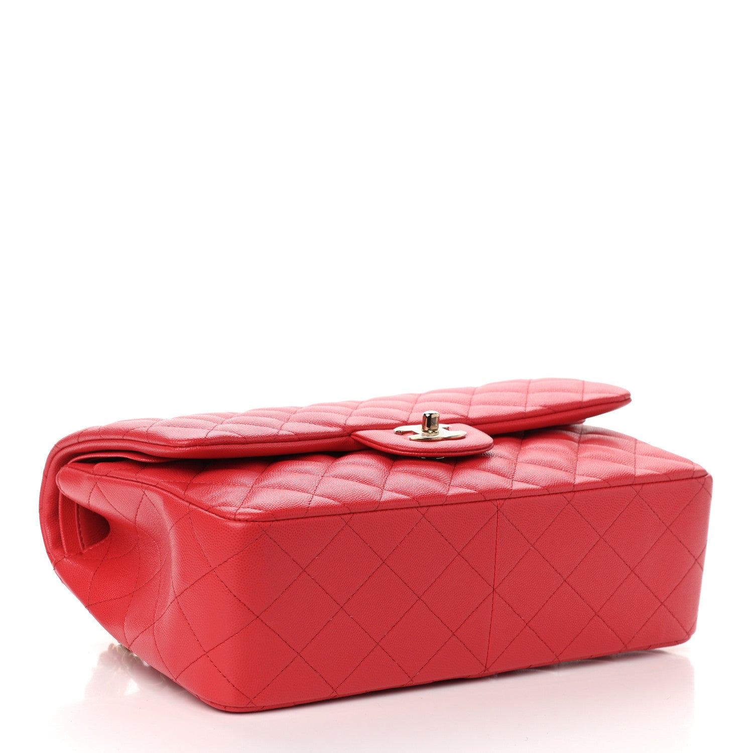 Chanel Caviar Quilted Jumbo Double Flap Red 4 of 10
