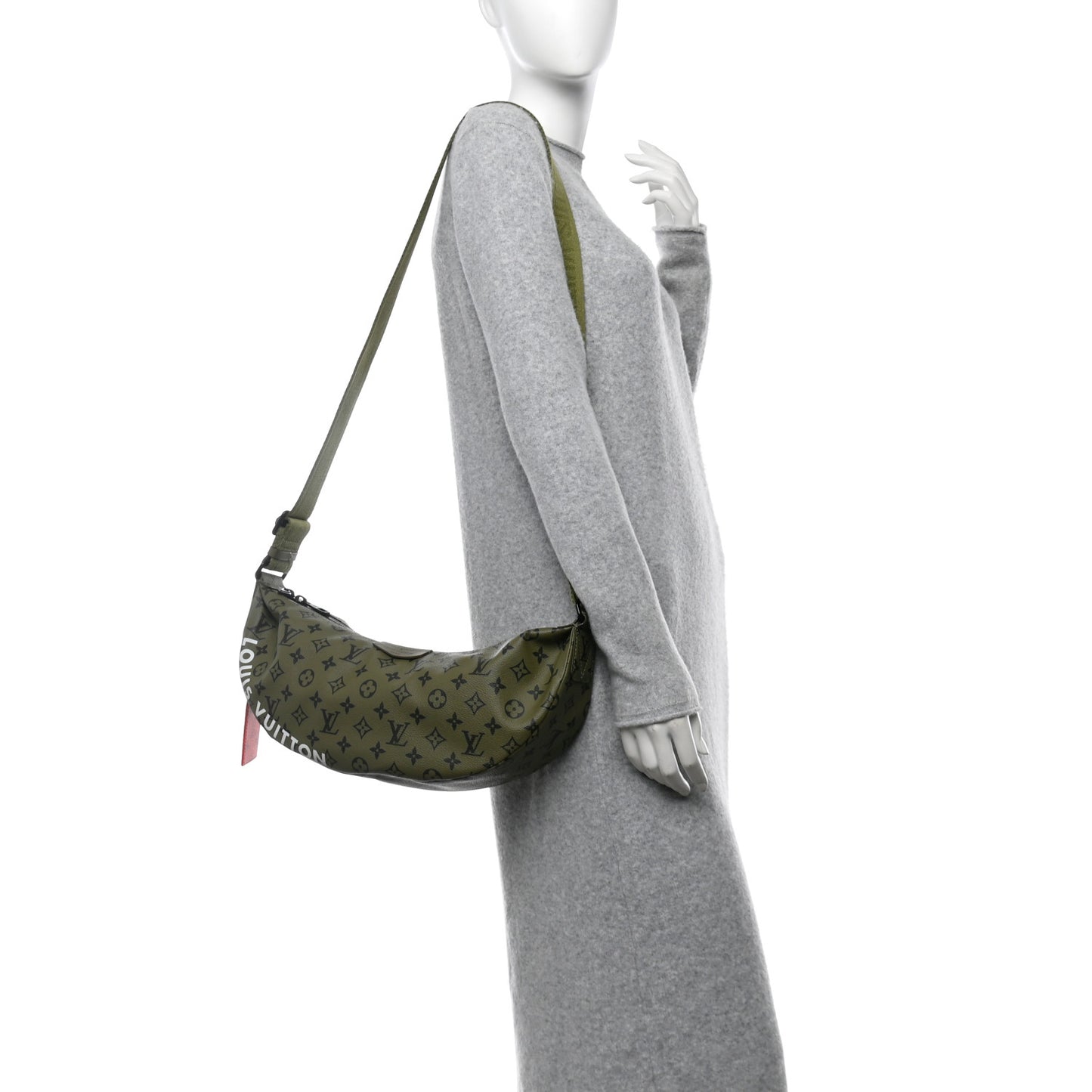 Monogram Hamac Bag Khaki Green Vermillion Red