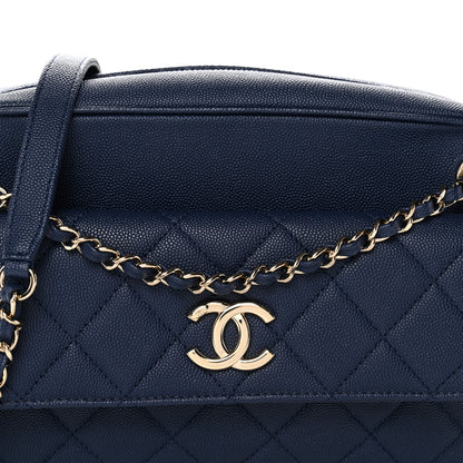 Chanel Caviar Quilted Large In & Out Camera Case Navy 10 of 12