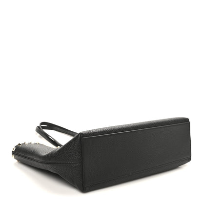 Valentino Garavani Grained Calfskin Small Rockstud Shoulder Tote Black 4 of 9