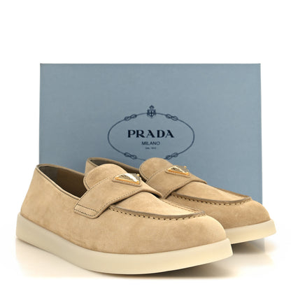 Prada Suede Saint Tropez Loafer 39 Ecru 9 of 9