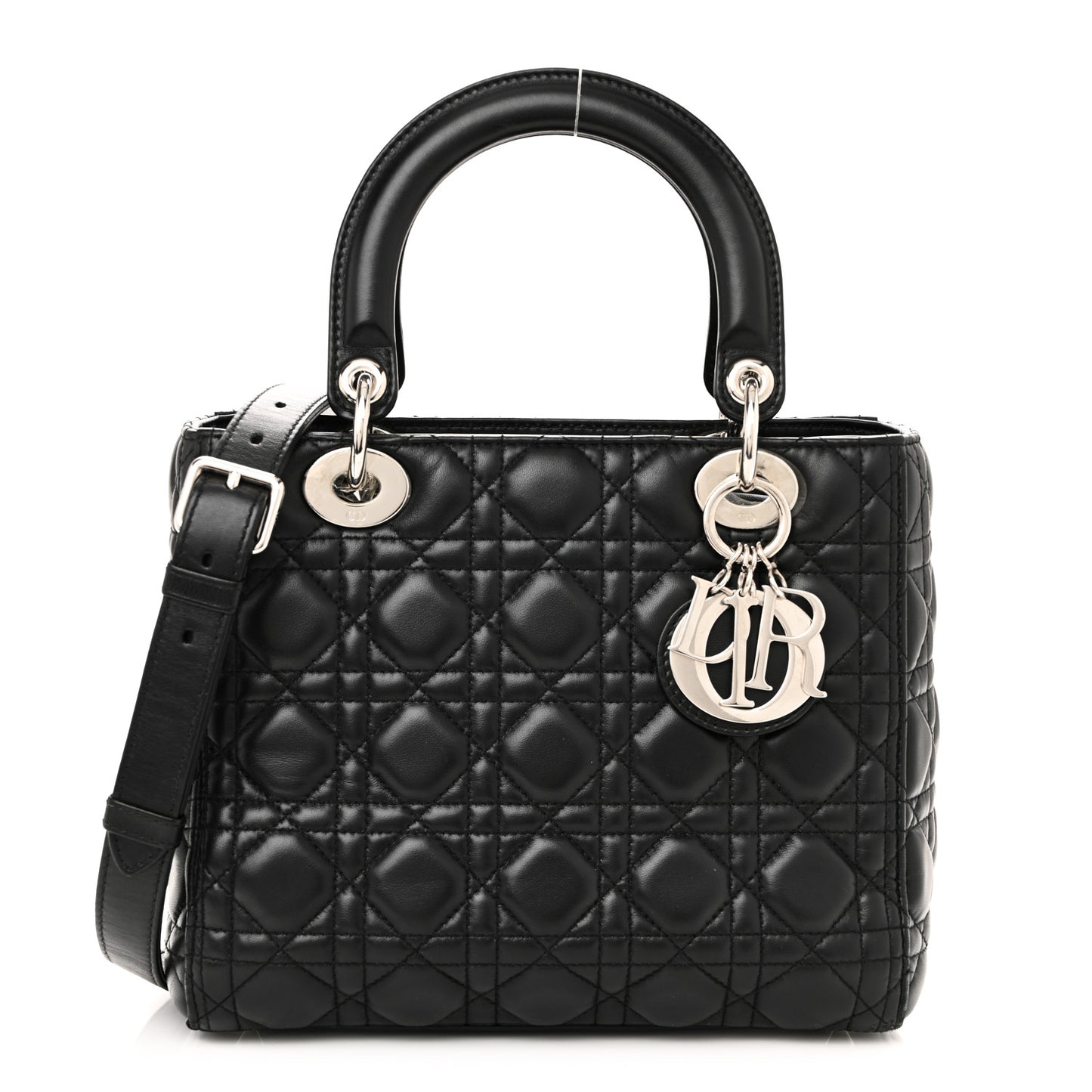 Lambskin Cannage Medium Lady Dior Black