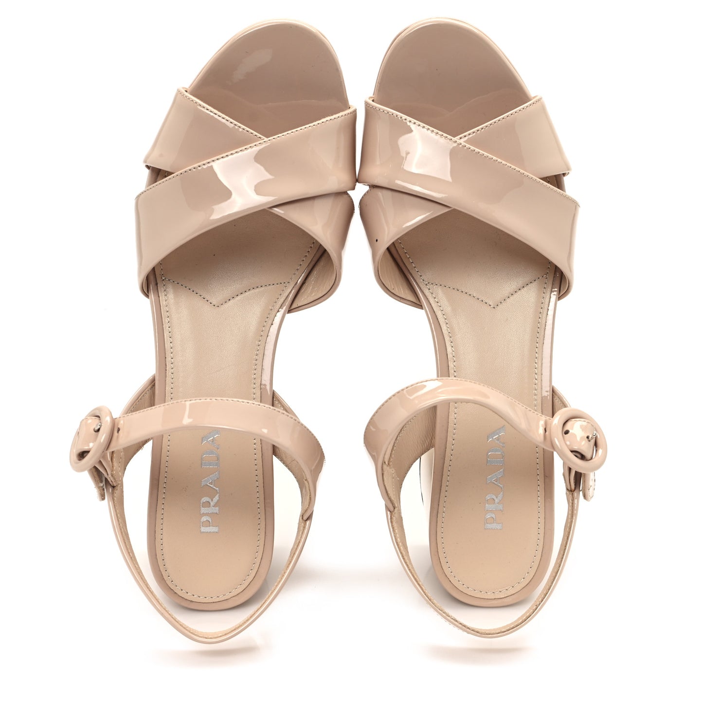 Vernice Crisscross Platform 20/65mm Sandals 38.5 Beige