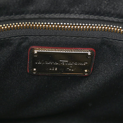 Salvatore Ferragamo Hammered Calfskin Floral Printed Beky Tote Black Multicolor 6 of 10
