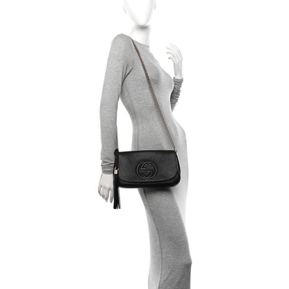 Gucci Pebbled Calfskin Medium Soho Flap Crossbody Black 2 of 11