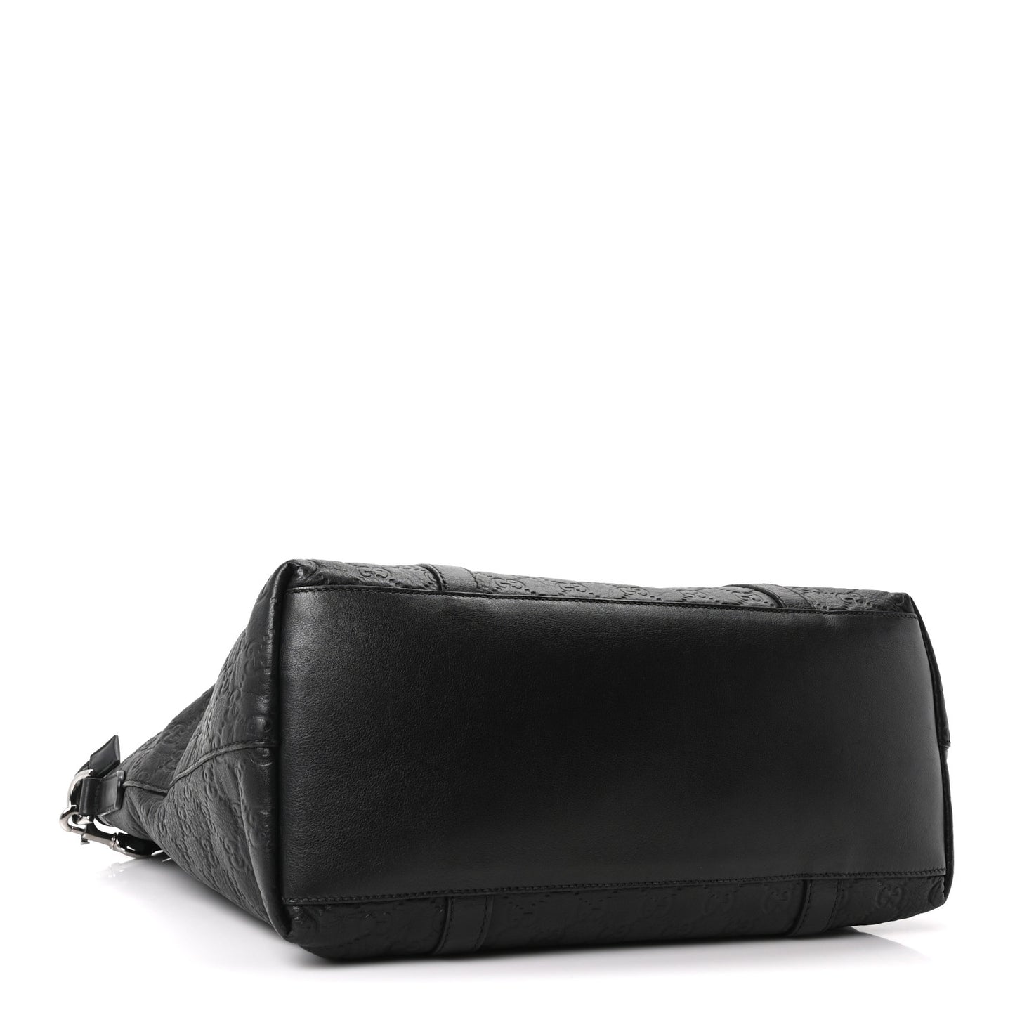 Guccissima Large GG Charm Convertible Dome Satchel Black