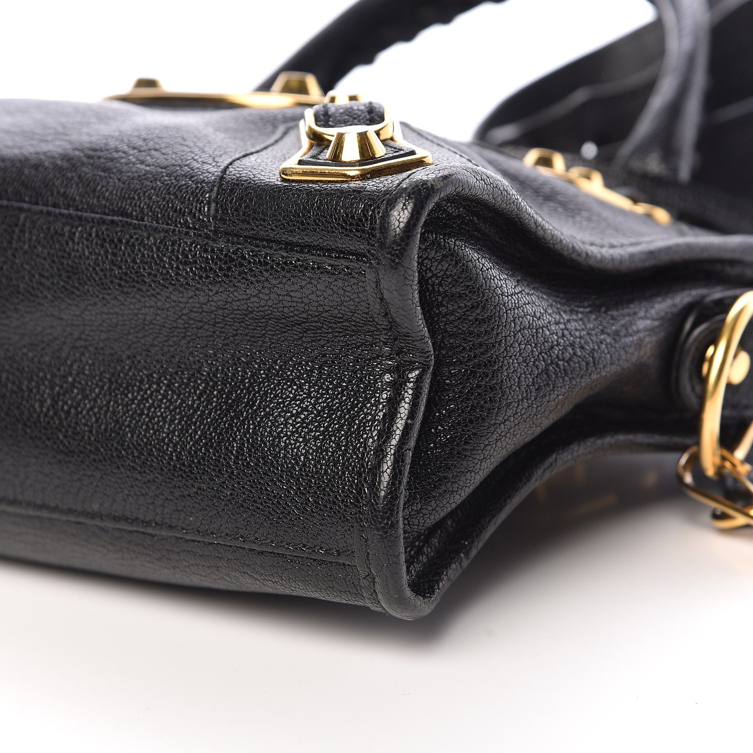 Balenciaga Chevre Gold Metallic Edge Hardware Mini City Black 9 of 13