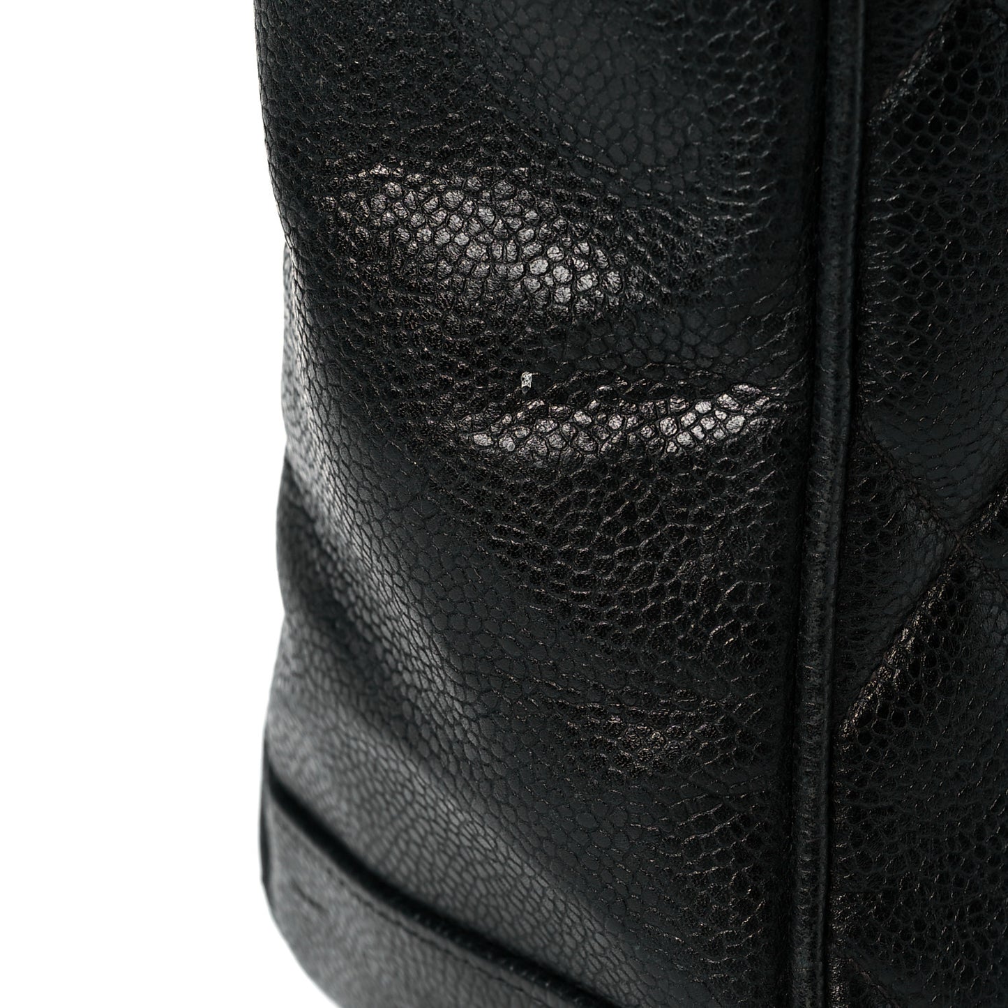 Caviar Quilted Sun Medallion Shoulder Bag Black