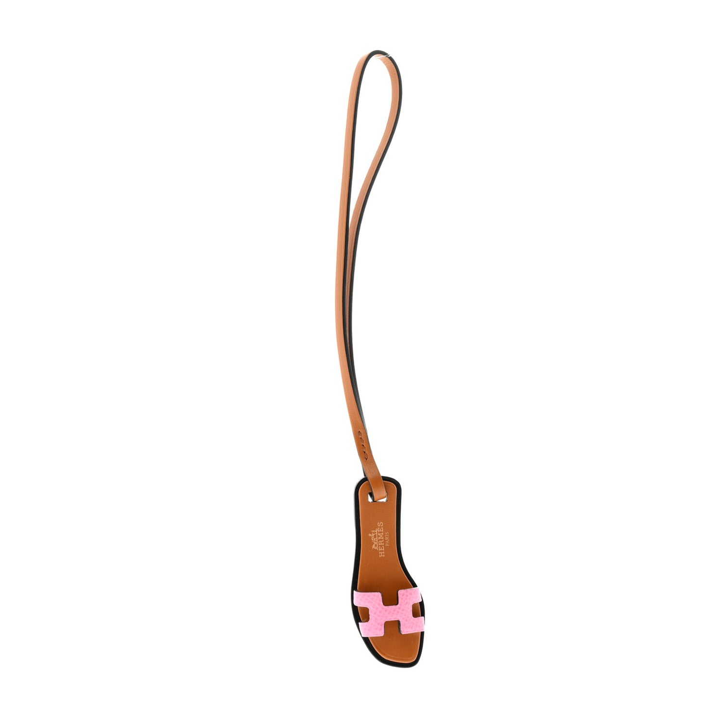 Epsom Butler Calfskin Hunter Oran Nano Bag Charm Rose Confetti Sable