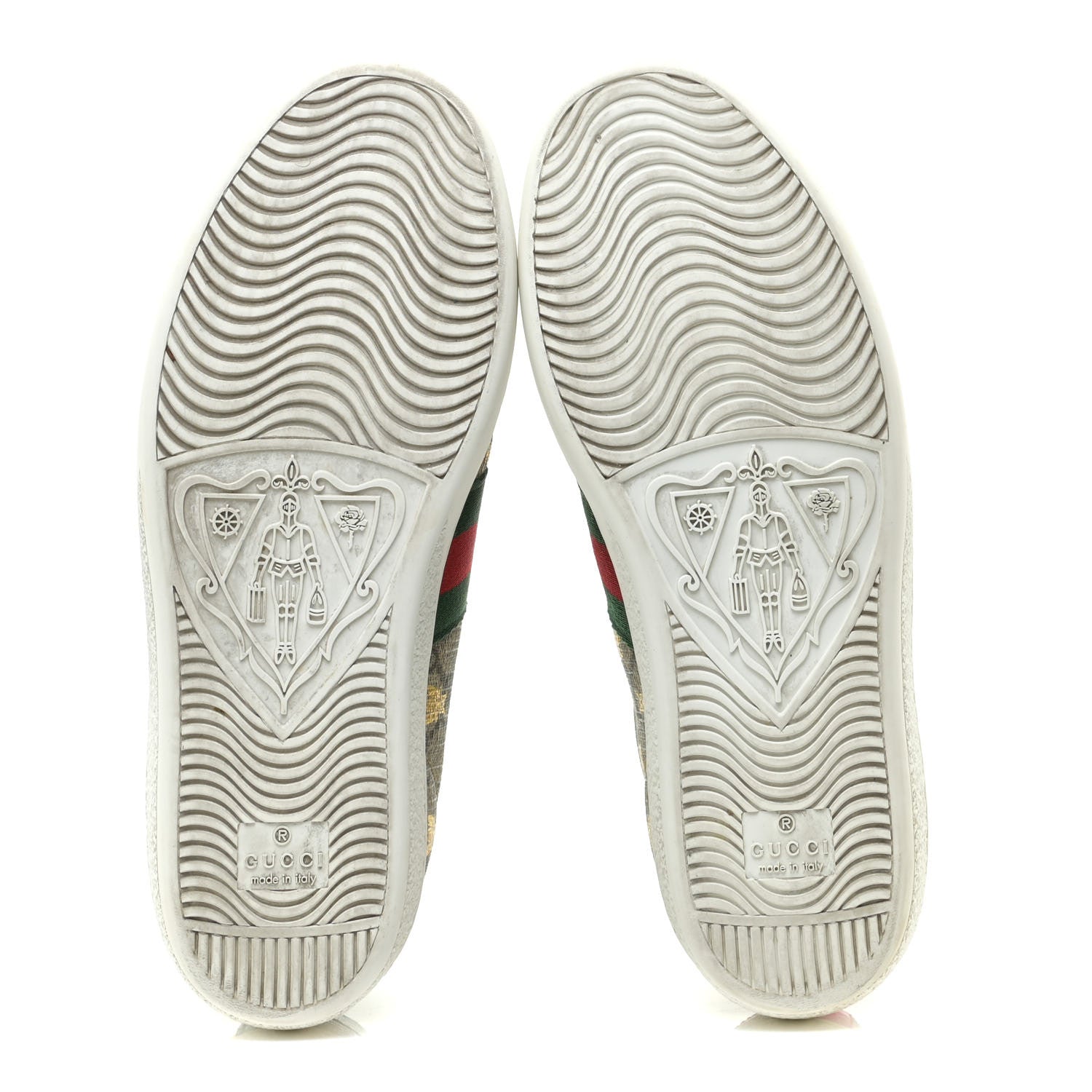 Gucci GG Supreme Monogram Bees Ayers Web Womens Ace Sneakers 36 Beige Oro Green Red 5 of 10