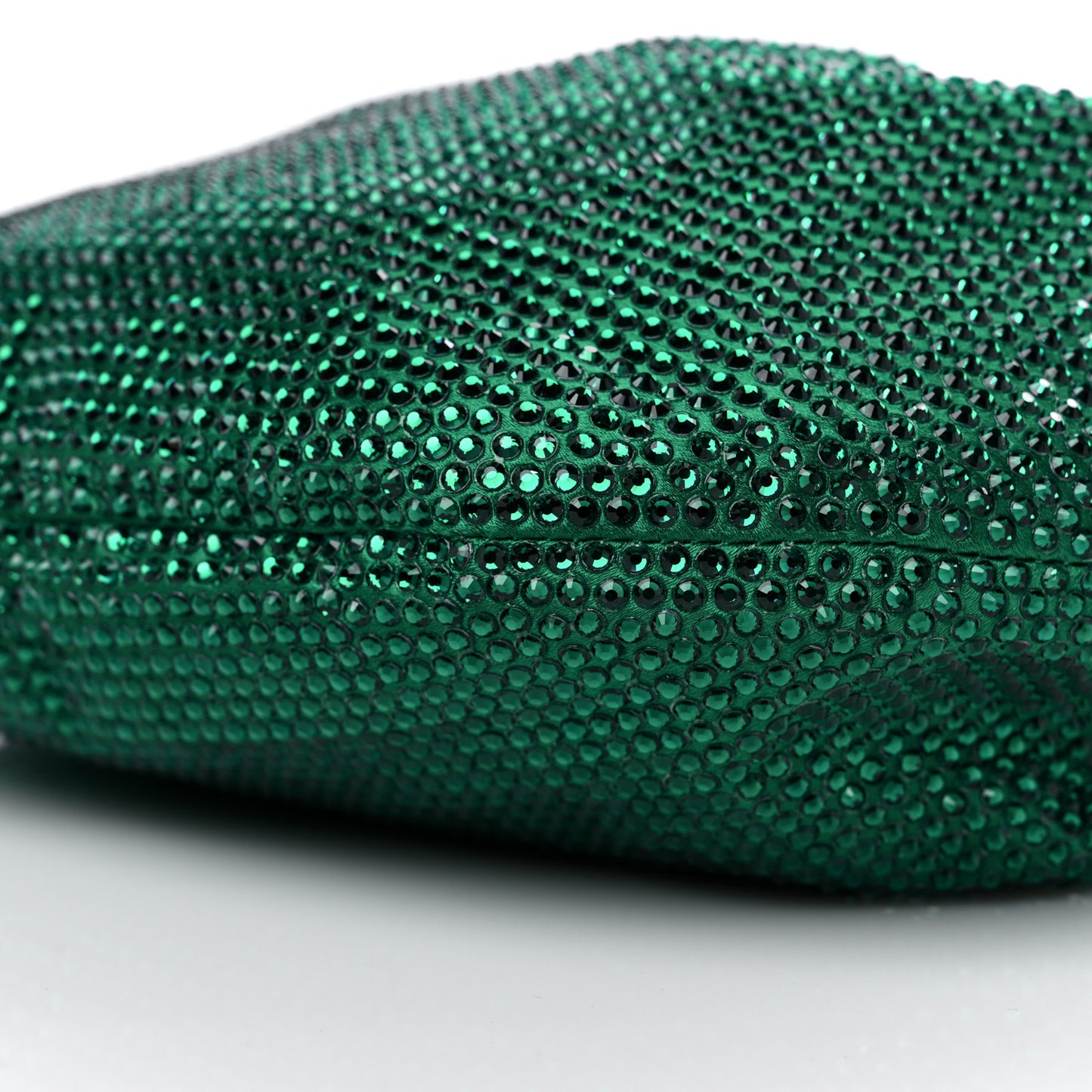 Crystal Embellished Satin Mini Hotfix Jodie Emerald