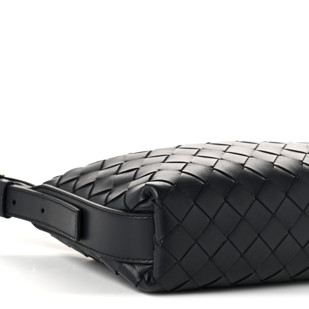Calfskin Intrecciato Traveler Phone Pouch Midnight