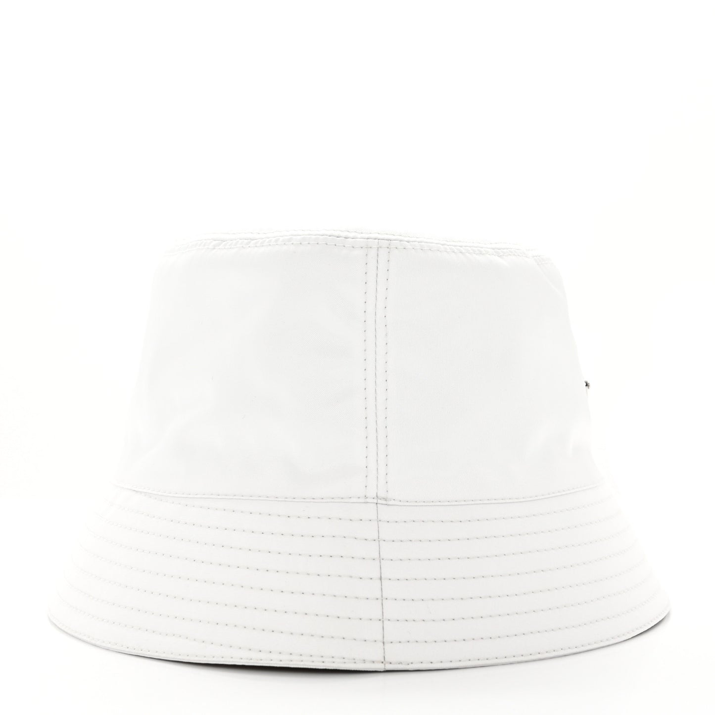 Tessuto Nylon Metal Triangle Logo Womens Bucket Hat M White