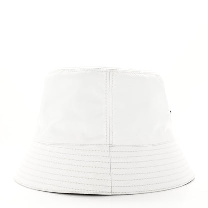Prada Tessuto Nylon Metal Triangle Logo Womens Bucket Hat M White 6 of 8