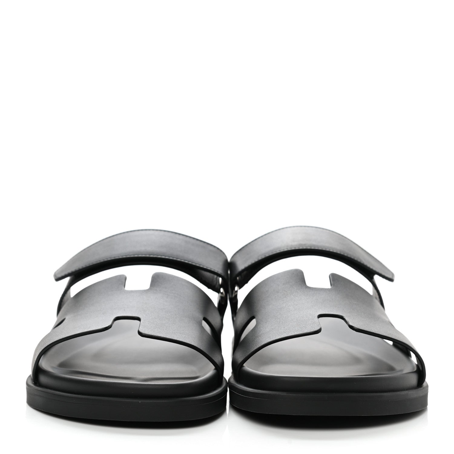 Hermes Calfskin Mens Chypre Sandals 42 Black 2 of 9
