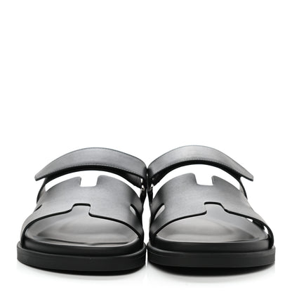 Hermes Calfskin Mens Chypre Sandals 42 Black 2 of 9