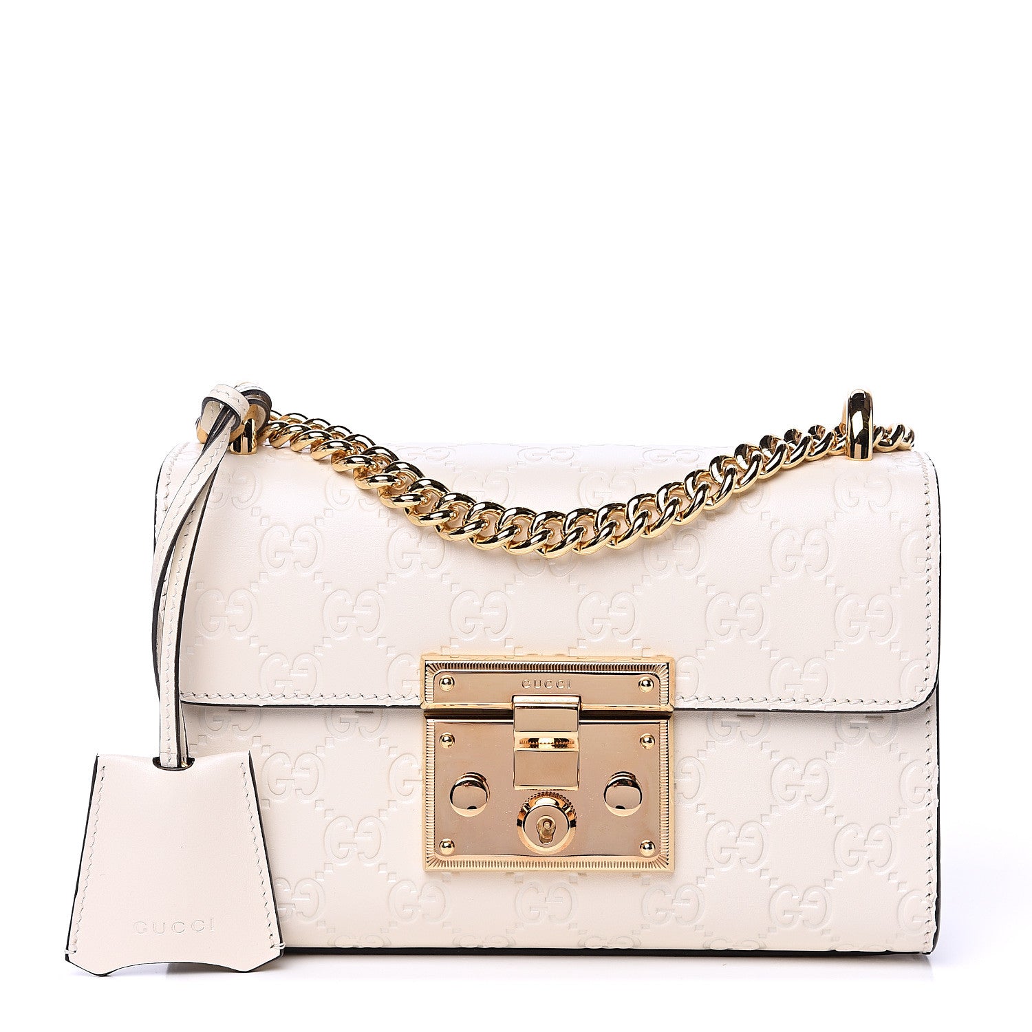 Gucci Guccissima Small Padlock Shoulder Bag White 1 of 10