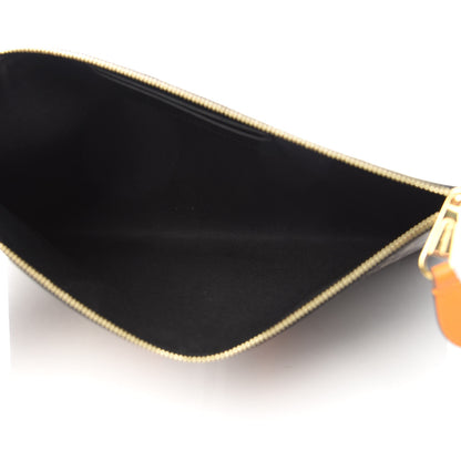 Burberry E-Canvas Monogram Stripe Zip Pouch Brown Orange 5 of 8