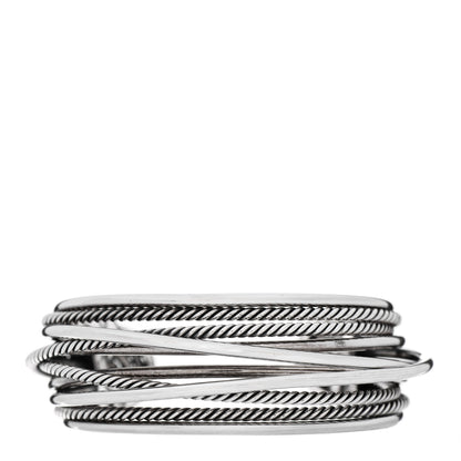 David Yurman Sterling Silver Wide Crossover Cuff Bracelet 1 of 3