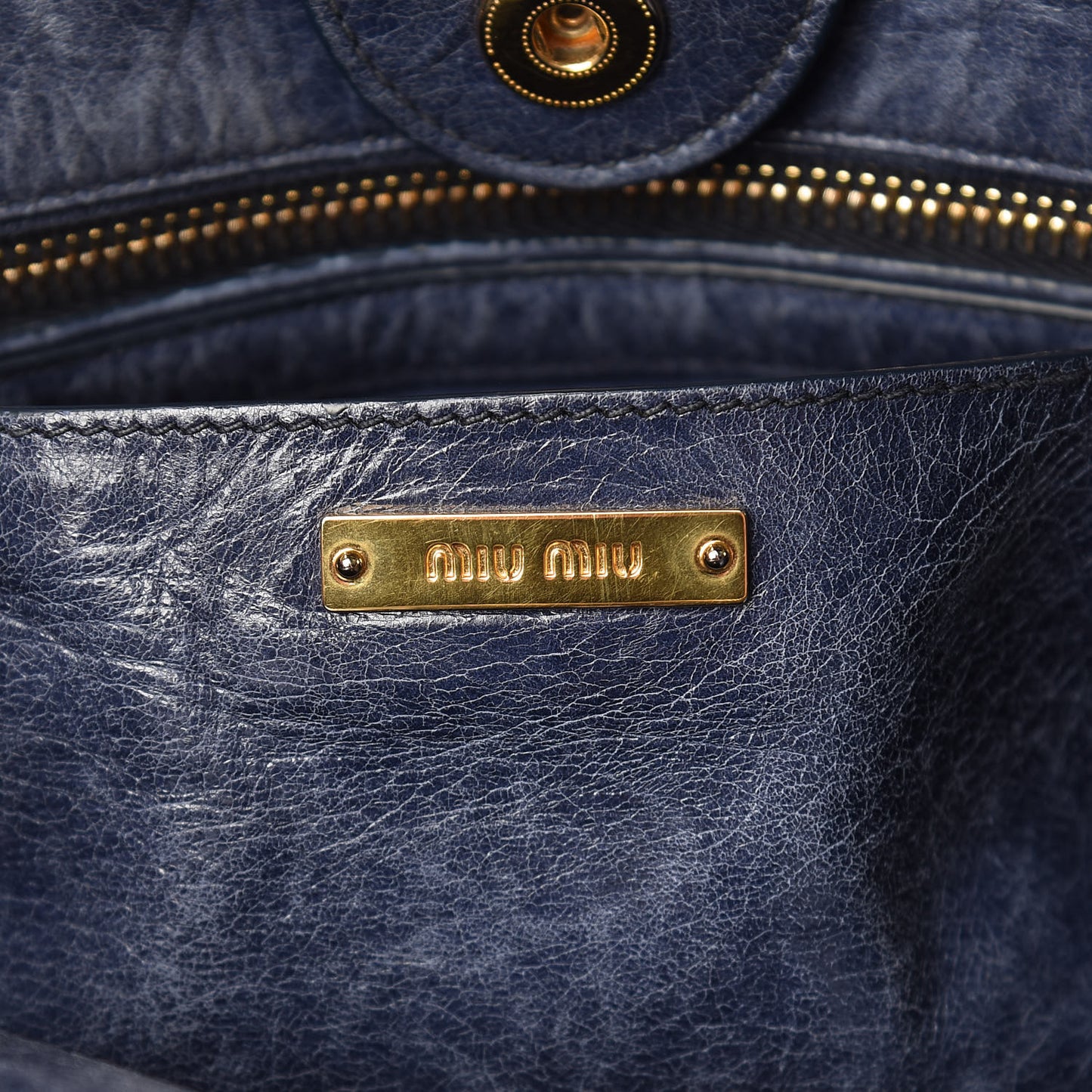 Vitello Shine Top Handle Satchel Bleuette