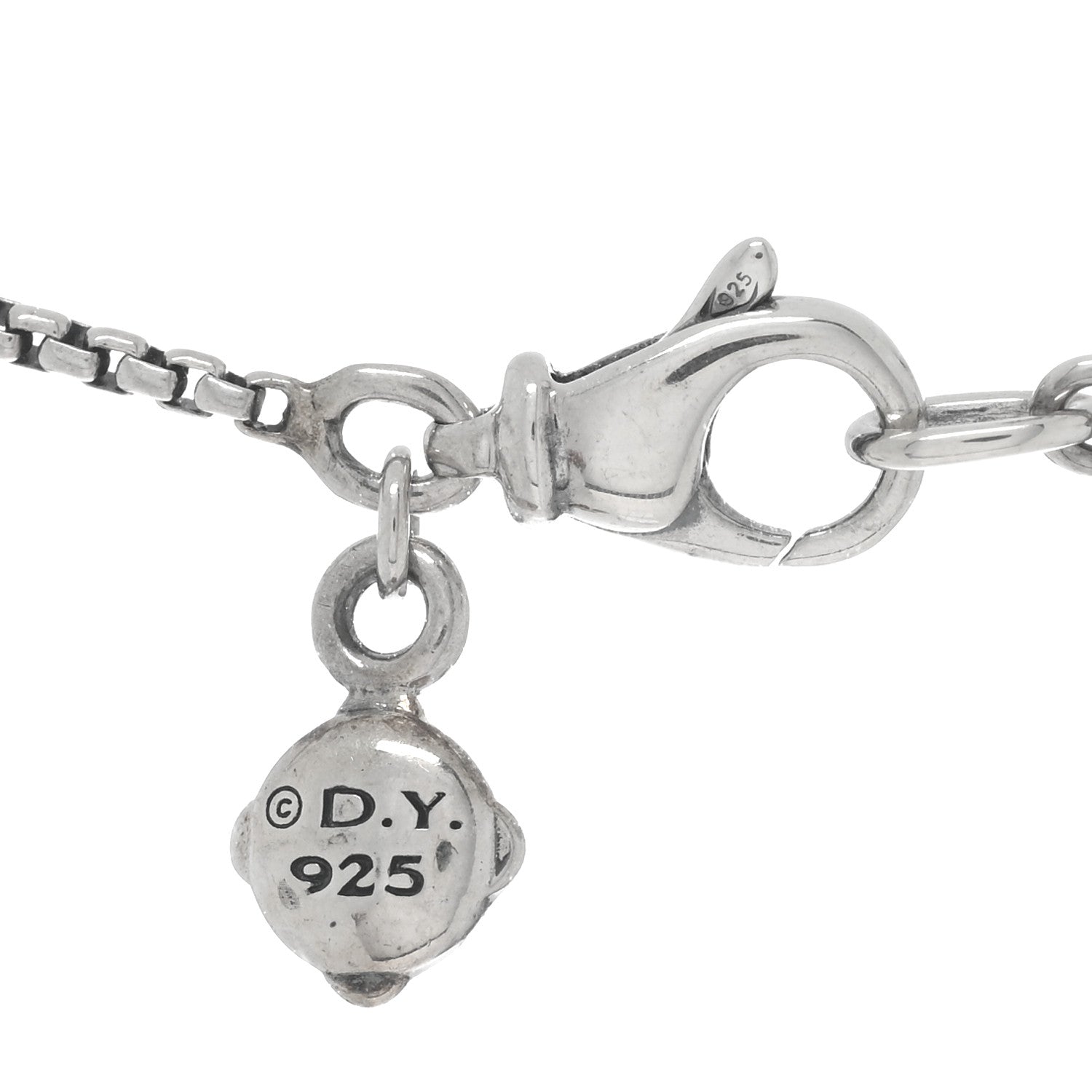 David Yurman Sterling Silver Diamond Cable Collectibles Interlocking Heart Necklace 4 of 4