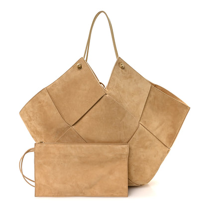 Bottega Veneta Suede Maxi Intrecciato Tote Cane Sugar Tapioca 2 of 9