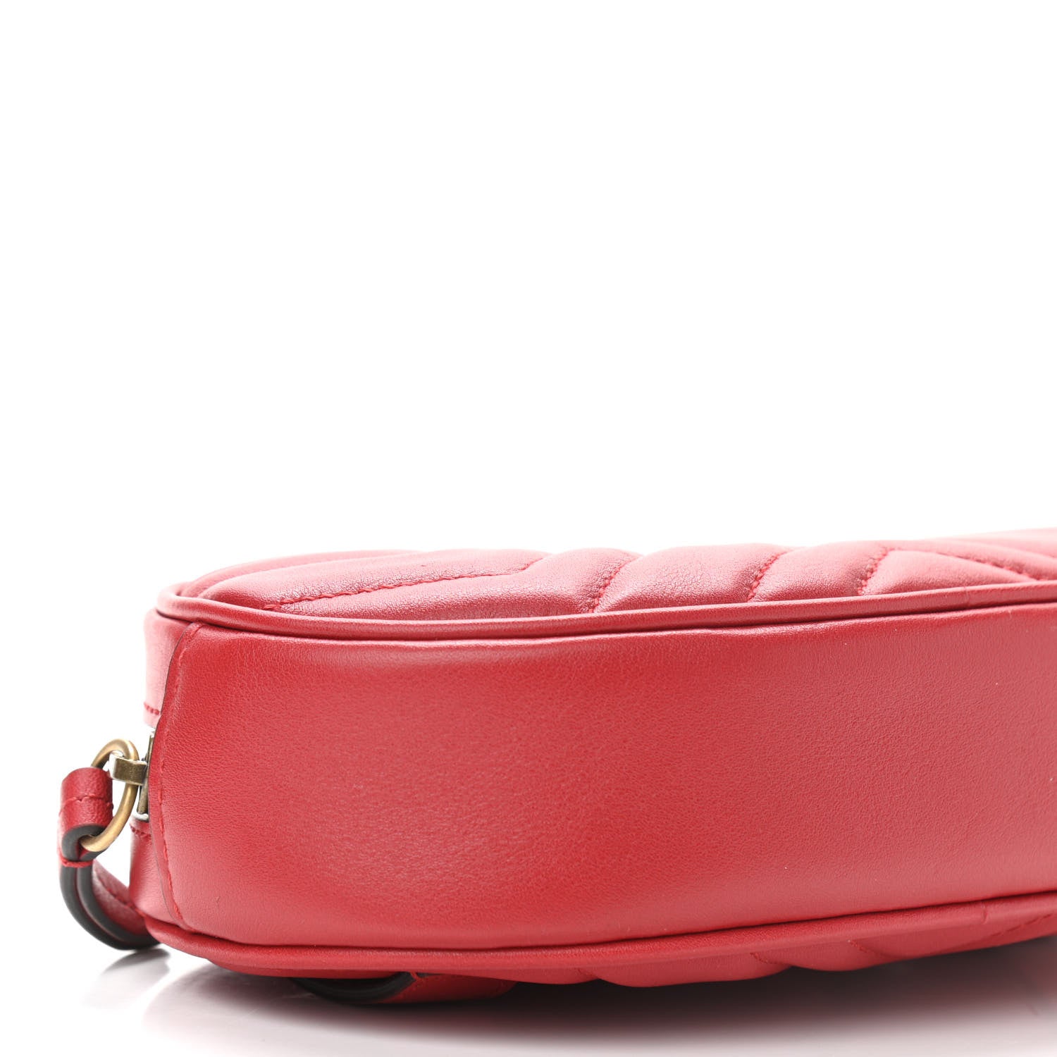 Gucci Calfskin Matelasse GG Marmont Belt Bag 85 34 Hibiscus Red 9 of 12